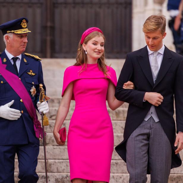 Belgische Kronprinzessin Elisabeth im pinken Kleid