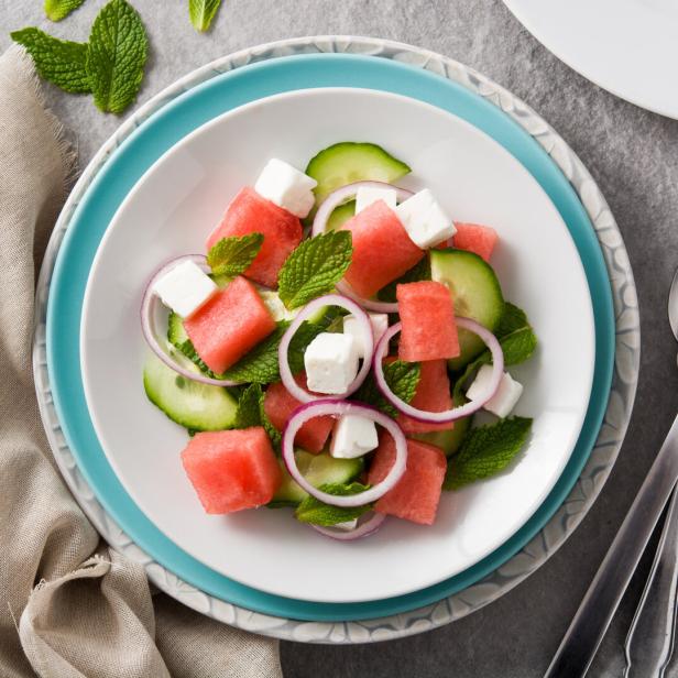 Wassermelonensalat mit Feta und Minze