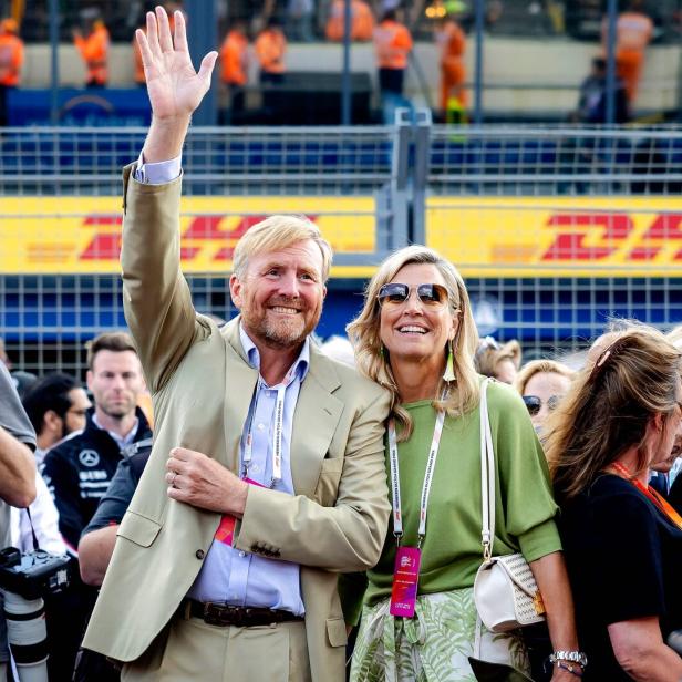 Königin Máxima mit ihrem Ehemann Willem-Alexander beim Formel-1-Rennen