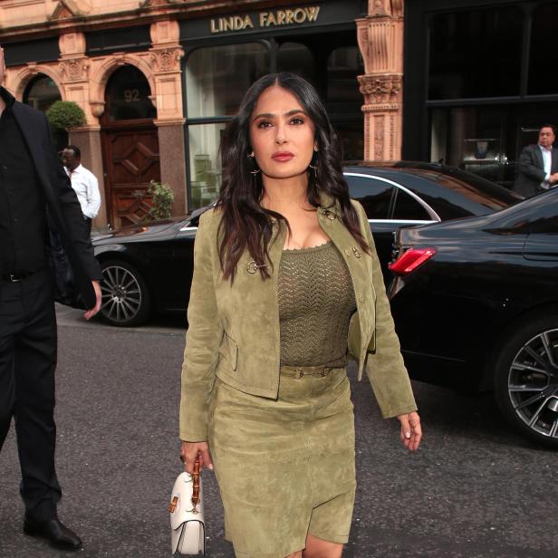 Salma Hayek in Velour in London 