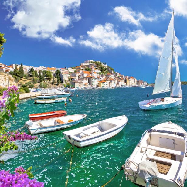 UNESCO town of Sibenik coast view UNESCO town of Sibenik coast view