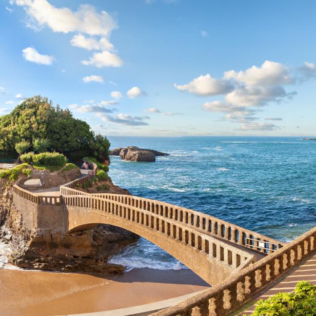 Bridge to the island in Biarritz