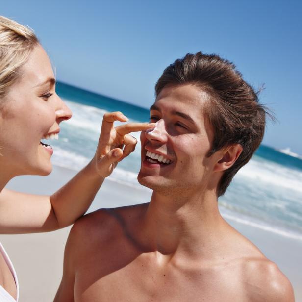 Love is keeping him safe with sunscreen