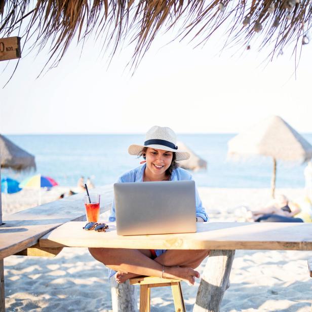 Wireless technology on the beach. Wireless technology on the beach.