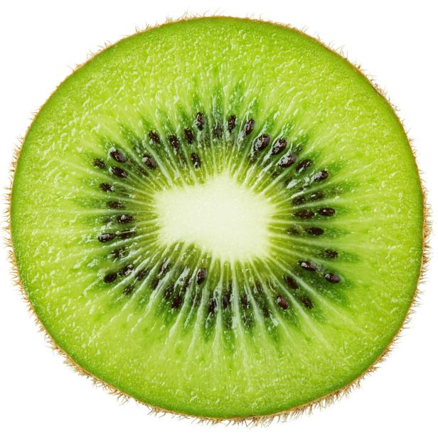 Slice of kiwi fruit isolated on white