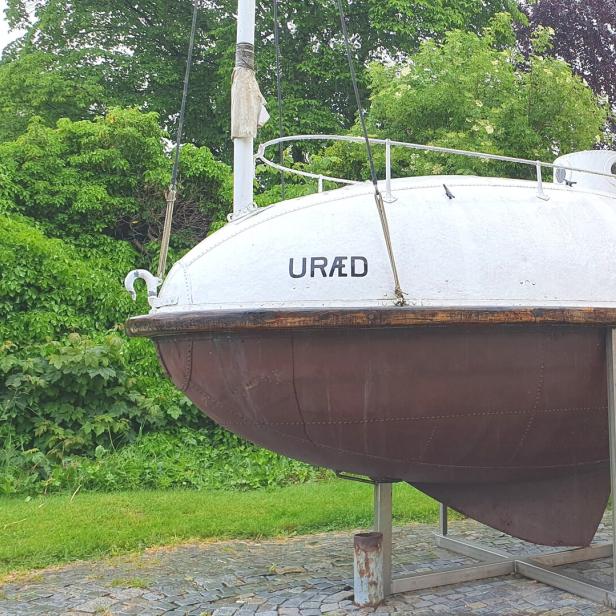 altes Rettungsboot in Alesund, Norwegen