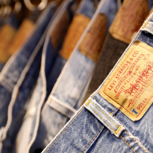 FILE PHOTO: Jeans trousers are displayed at a Levi Strauss store in New York FILE PHOTO: Jeans trousers are displayed at a Levi Strauss store in New York
