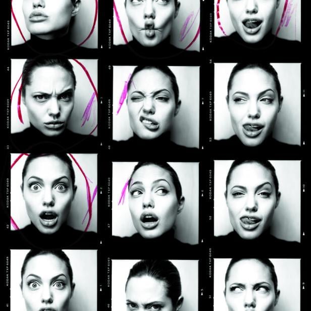 12 Mal Angelina Jolie, 12 verschiedene Gesichtsausdrücke: fotografiert von Patrick Demarchelier