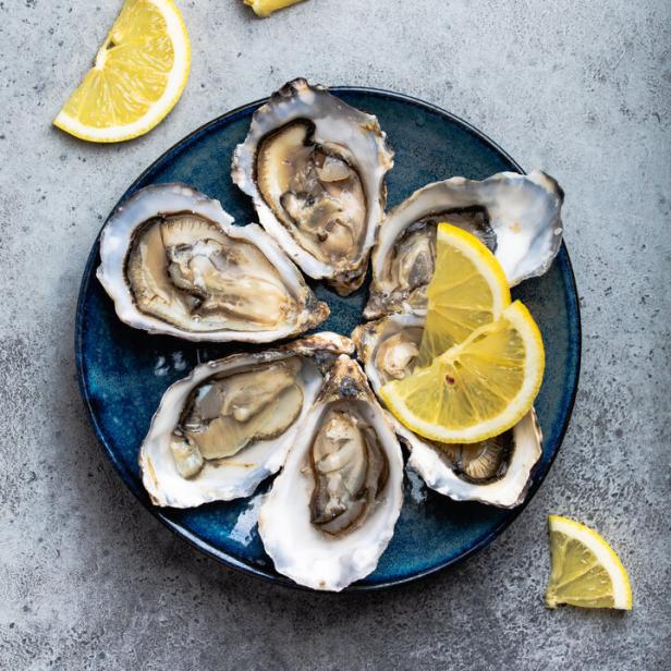 Fresh opened oysters