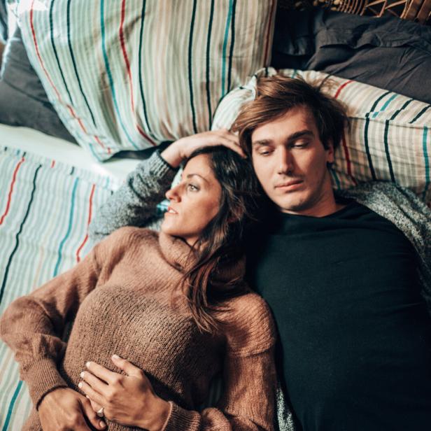 couple resting in the bedroom