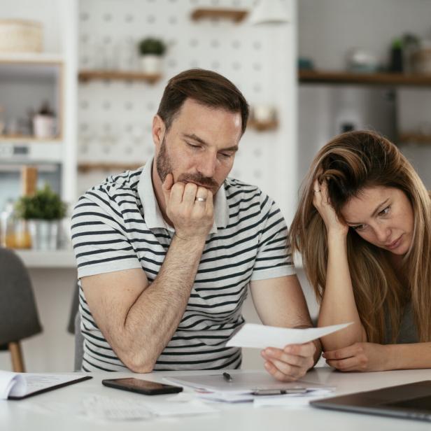 Young couple having financial problems